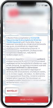 WaterRescue app képernyő